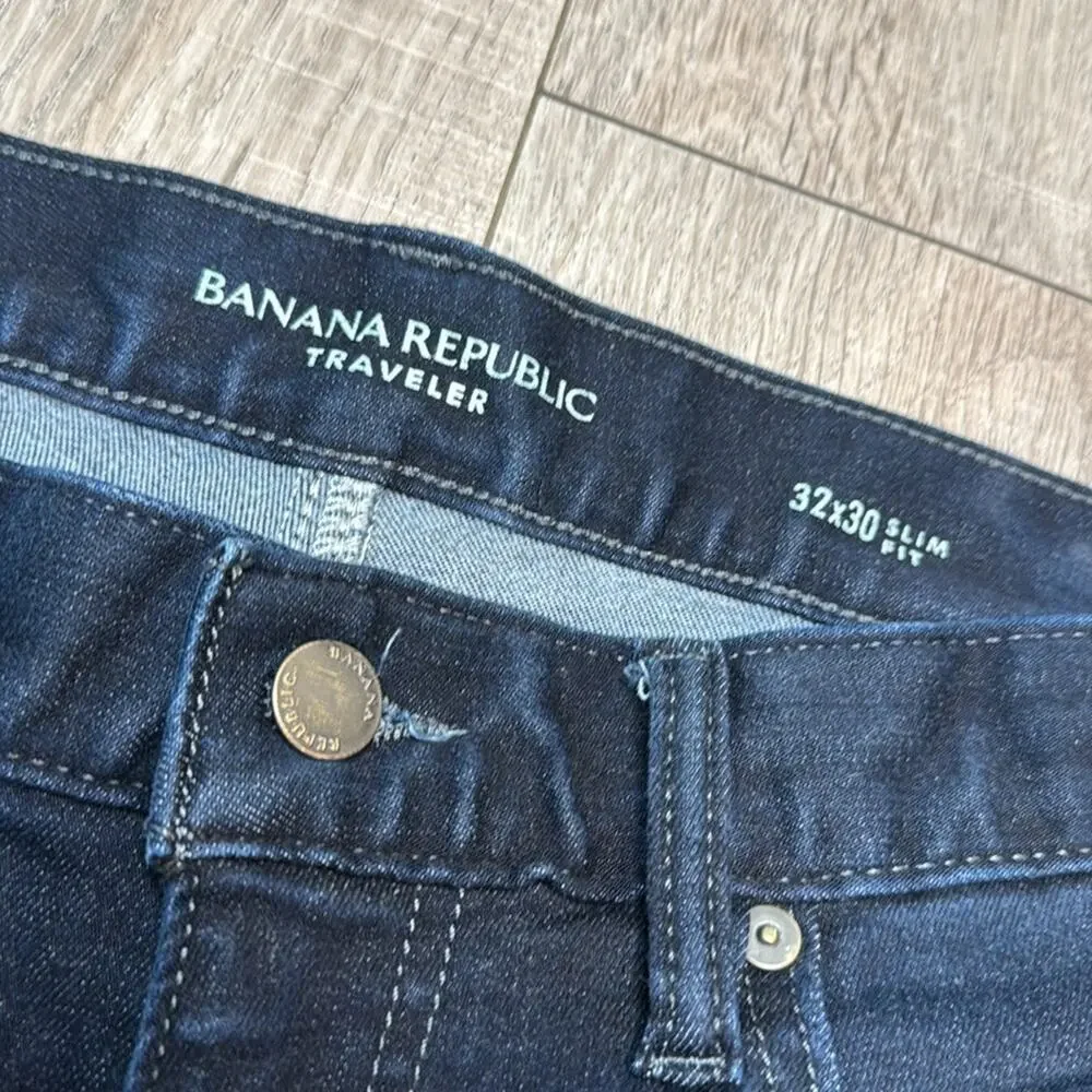 BANANA REPUBLIC Traveler Men’s Dark Wash Slim Fit Denim Jeans